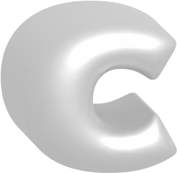 c metallic inflate balloon style alphabet png