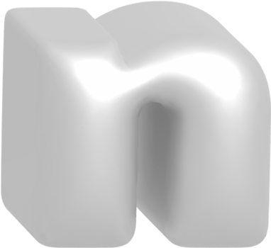 n metallic inflate balloon style alphabet png