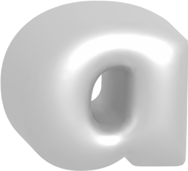 a metallic inflate balloon style alphabet png