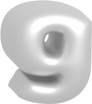 g metallic inflate balloon style alphabet png