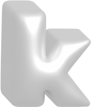 k metallic inflate balloon style alphabet png