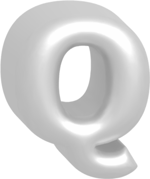 Q metallic inflate balloon style alphabet png