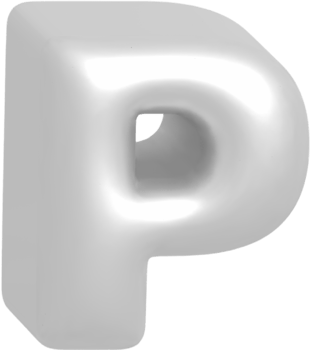 P metallic inflate balloon style alphabet png