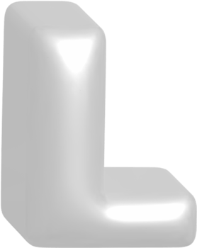 L metallic inflate balloon style alphabet png