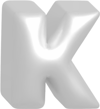 K metallic inflate balloon style alphabet png
