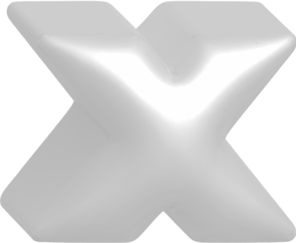 x metallic inflate balloon style alphabet png