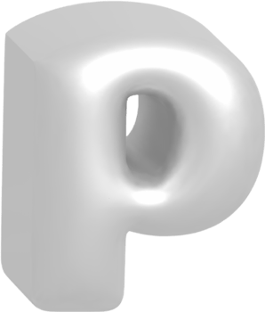 p metallic inflate balloon style alphabet png