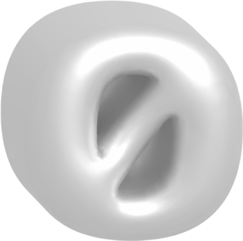 zero metallic inflate balloon style alphabet png