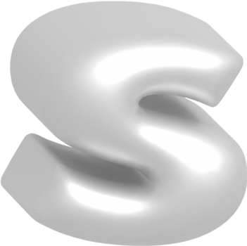 s metallic inflate balloon style alphabet png