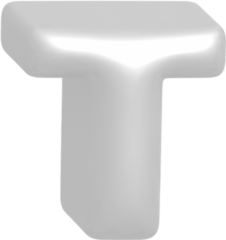 T metallic inflate balloon style alphabet png