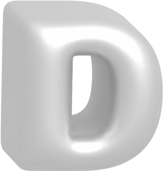 D metallic inflate balloon style alphabet png