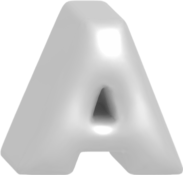 A metallic inflate balloon style alphabet png