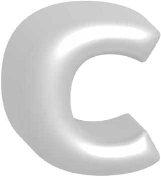 C metallic inflate balloon style alphabet png