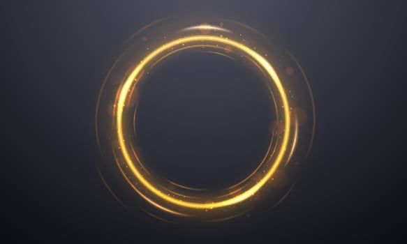 Golden bright color circle. vector