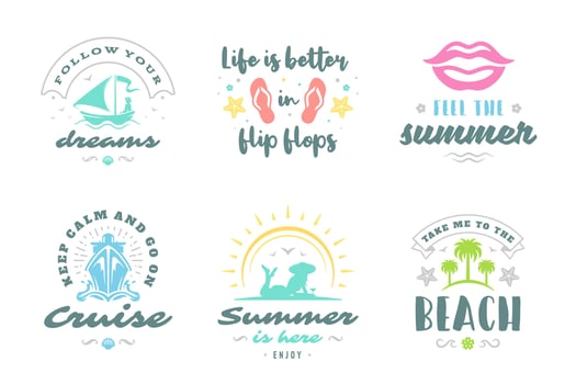Summer holidays typography inspirational quotes or sayings design vector