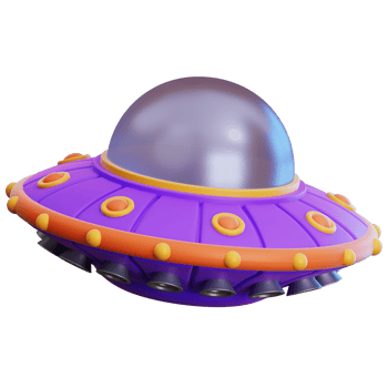 Ufo 3d render illustration for infographic png