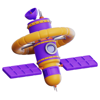 Space Station 3d render illustration for infographic png