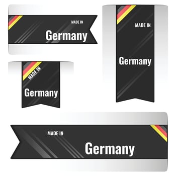 Set of Made in Germany labels, signs. Modern Germany made in stamp vector