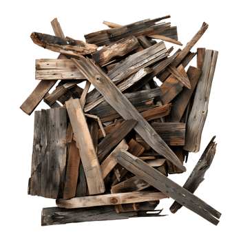 Raw Wooden Crushed Pieces on Transparent Background png