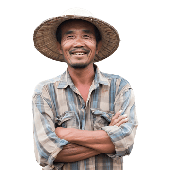 Person Wearing Summer Hat on Transparent Background png