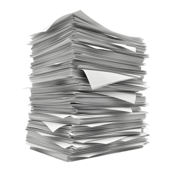 Pile of White Blank Papers on Transparent Background png