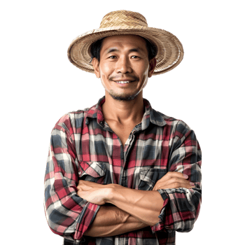 Person Wearing Summer Hat on Transparent Background png
