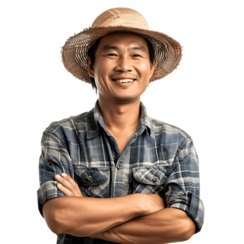 Person Wearing Summer Hat on Transparent Background png