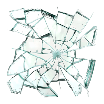 Cracked Mirror Pieces on Transparent Background png
