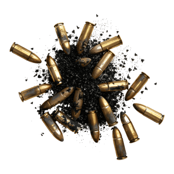 Gun Bullets with Powder on Transparent Background png