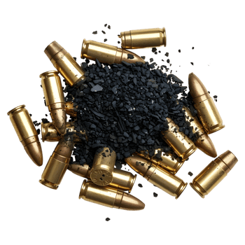 Gun Bullets with Powder on Transparent Background png