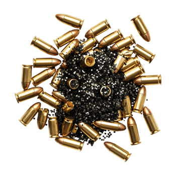 Gun Bullets with Powder on Transparent Background png