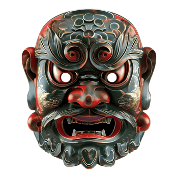 Chinese Traditional Mask on Transparent Background png
