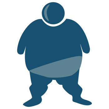 cartoon of fat man. Overweight man in cartoon style. png