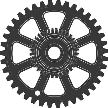 Silhouette Cogwheel machine gear black color only vector
