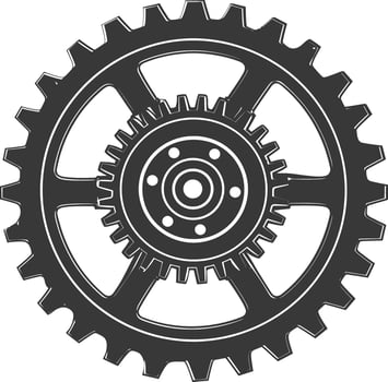 Silhouette Cogwheel machine gear black color only vector
