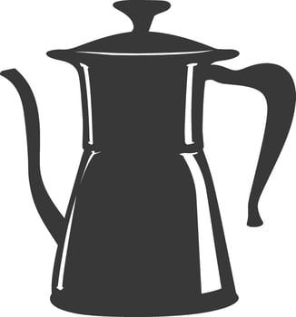 Silhouette coffee pot black color only vector