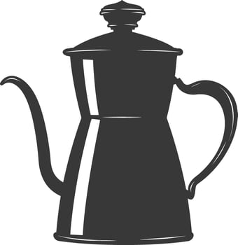 Silhouette coffee pot black color only vector