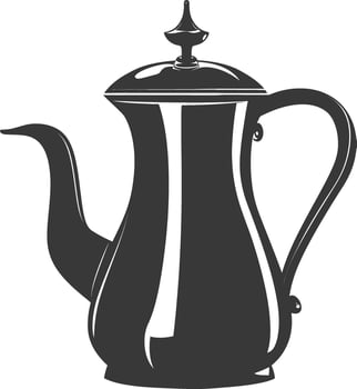Silhouette coffee pot black color only vector