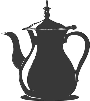 Silhouette coffee pot black color only vector