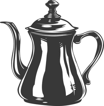 Silhouette coffee pot black color only vector
