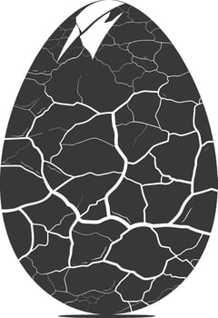 Silhouette cracked egg black color only vector
