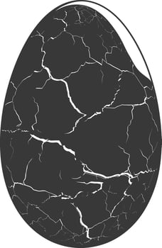 Silhouette cracked egg black color only vector