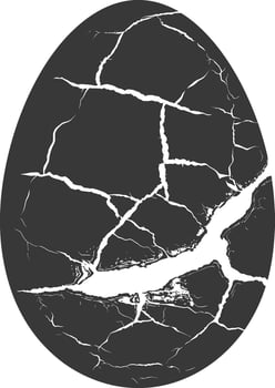 Silhouette cracked egg black color only vector