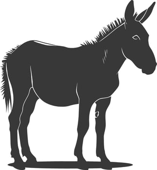 Silhouette donkey animal black color only vector