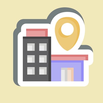 Sticker Bussines Location. related to Finance and Tax symbol. simple design illustration vector