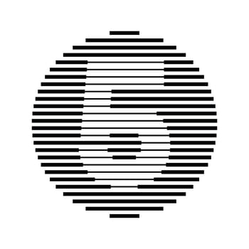 Five Number Round Line Abstract Optical Illusion Stripe Halftone Symbol Icon vector