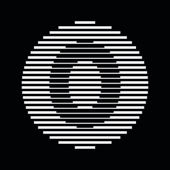 Zero Number Round Line Abstract Optical Illusion Stripe Halftone Symbol Icon vector