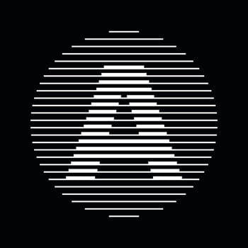 A Alphabet Letter Logo Round Circle Line Abstract Optical Illusion Stripe Halftone Symbol Icon vector