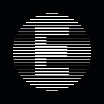 E Alphabet Letter Logo Round Circle Line Abstract Optical Illusion Stripe Halftone Symbol Icon vector