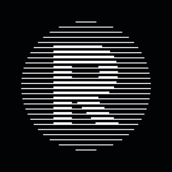 R Alphabet Letter Logo Round Circle Line Abstract Optical Illusion Stripe Halftone Symbol Icon vector